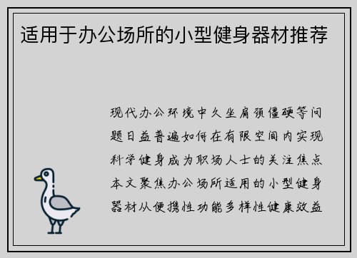 适用于办公场所的小型健身器材推荐